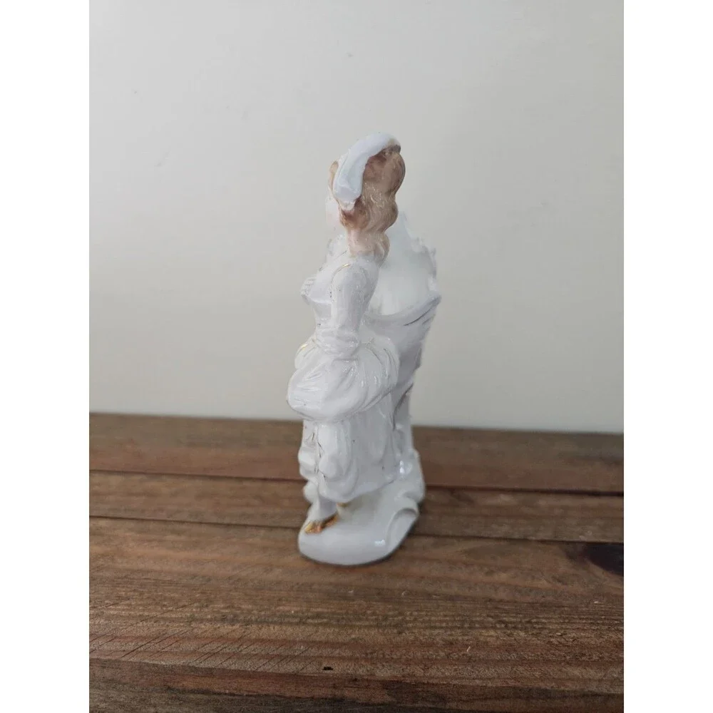 Pair of Porcelain Lady Cornucopia Vases or Figurines Paul's Gifts Planters